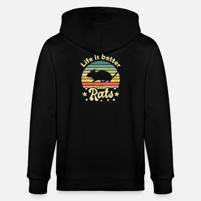 Rat rats - Veste à capuche bio CULTIVATOR Stanley/Stella Unisexe - noir