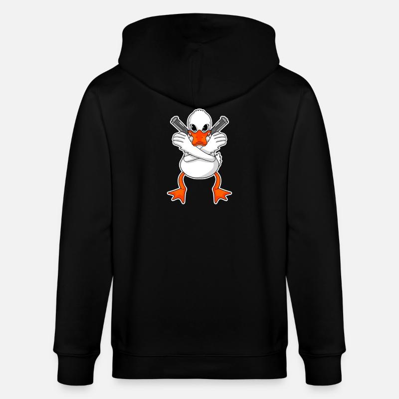 Canard avec pistolet - Veste à capuche bio CULTIVATOR Stanley/Stella Unisexe - noir