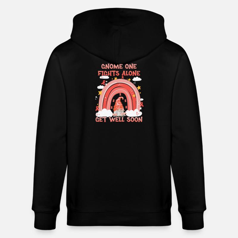 Gnome One Fights Alone Gebärmutterkrebs - Stanley/Stella Unisex Bio-Kapuzenjacke CULTIVATOR  - Schwarz