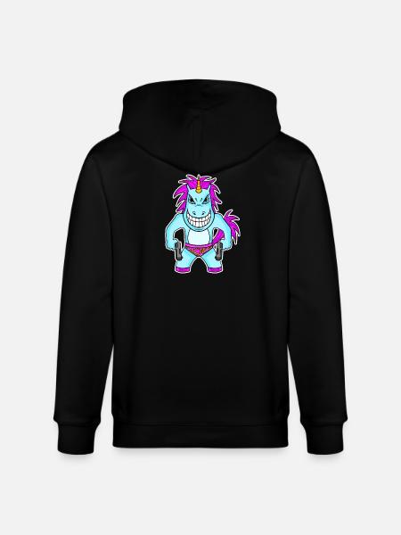 Einhorn mit Pistole - Stanley/Stella Unisex Bio-Kapuzenjacke CULTIVATOR  - Schwarz