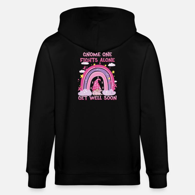 Gnome One Fights Alone Brustkrebs - Stanley/Stella Unisex Bio-Kapuzenjacke CULTIVATOR  - Schwarz
