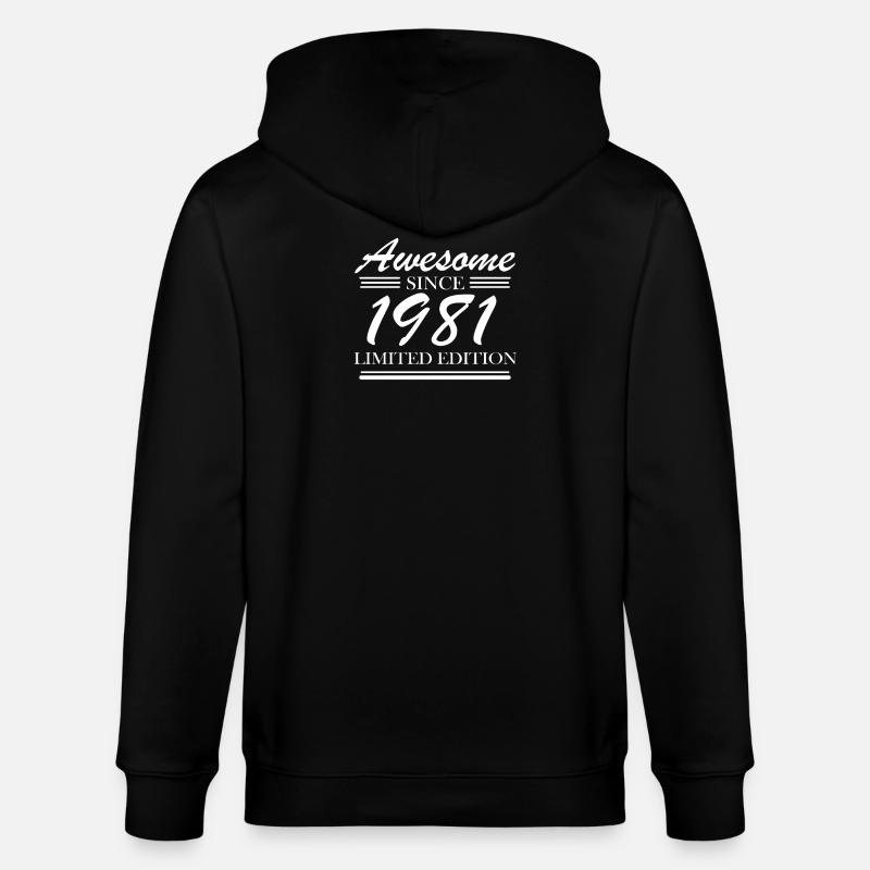 1981 - Né en 1981 - Veste à capuche bio CULTIVATOR Stanley/Stella Unisexe - noir