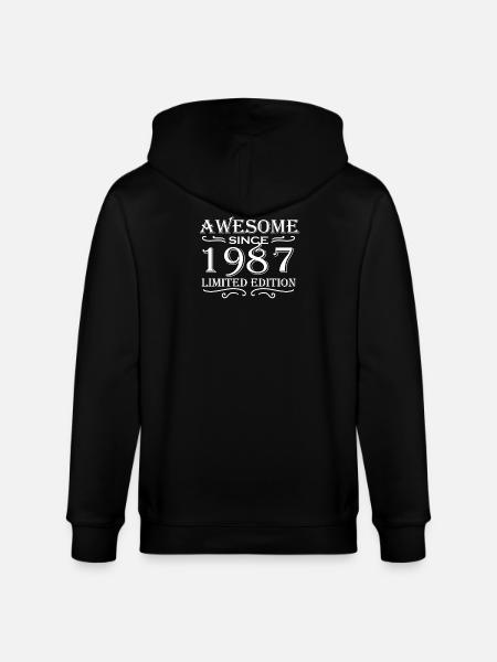 1987 - Born 1987 - Stanley/Stella CULTIVATOR Unisex Organic Hooded Jacket - black