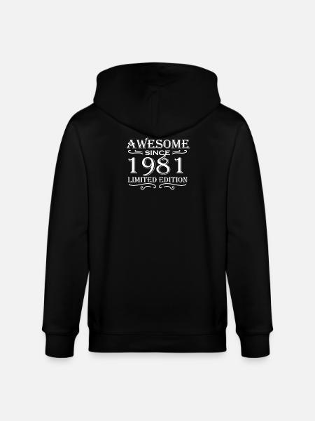 1981 - Born 1981 - Stanley/Stella CULTIVATOR  Unisex Organic Hooded Jacket - black