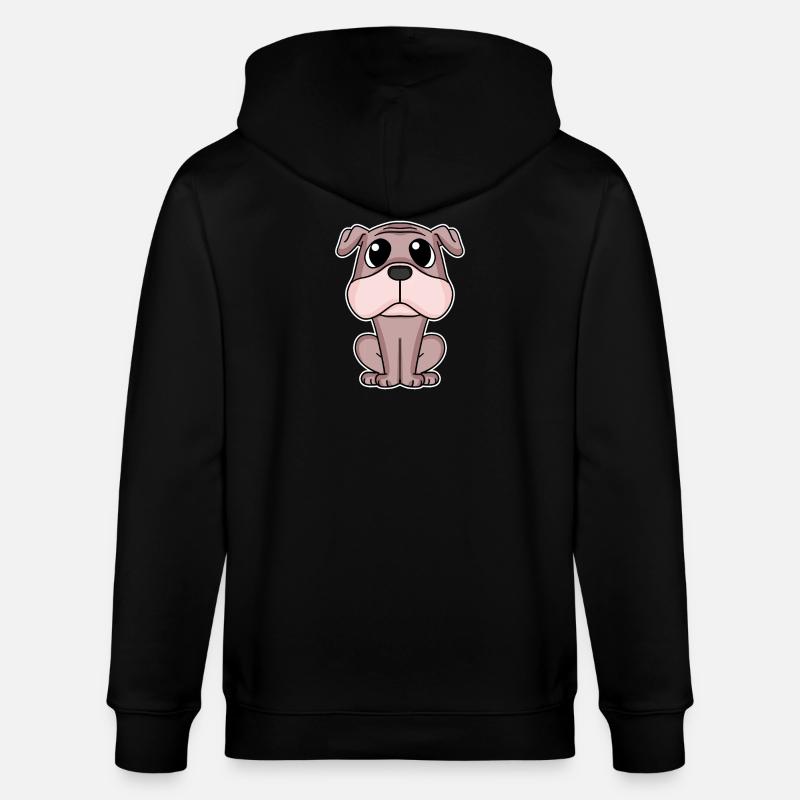 Mops Hund Hundebesitzer - Stanley/Stella Unisex Bio-Kapuzenjacke CULTIVATOR  - Schwarz