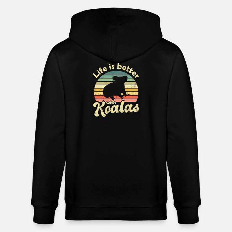 Koala Koalabär - Stanley/Stella Unisex Bio-Kapuzenjacke CULTIVATOR  - Schwarz