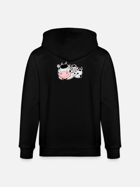 Vache avec bébé vache - Veste à capuche bio CULTIVATOR Stanley/Stella Unisexe - noir