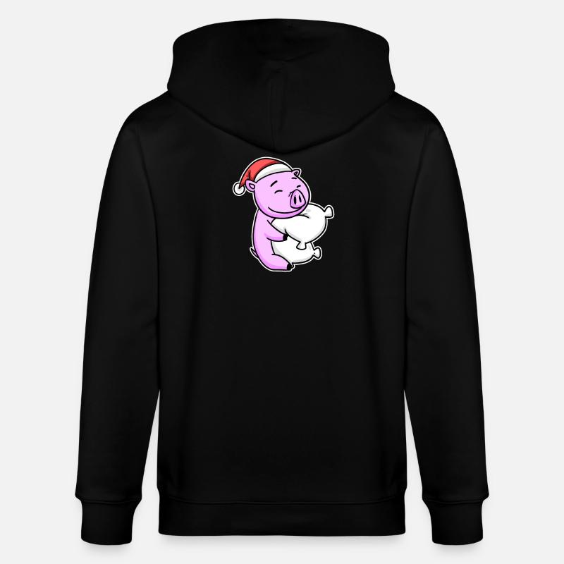Cochon Noël Sommeil Sommeil Sommeil - Veste à capuche bio CULTIVATOR Stanley/Stella Unisexe - noir