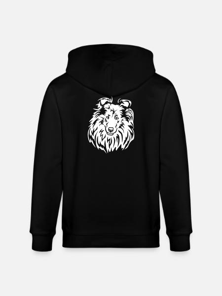 Collie Head "Black Edition" - Stanley/Stella CULTIVATOR Unisex Organic Hooded Jacket - black