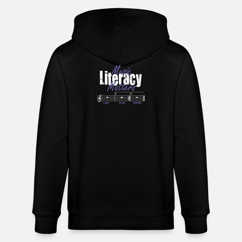 La littératie musicale, ça compte - Veste à capuche bio CULTIVATOR Stanley/Stella Unisexe - noir