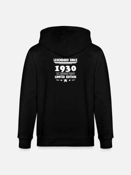 1930 - Born 1930 - Stanley/Stella CULTIVATOR Unisex Organic Hooded Jacket - black