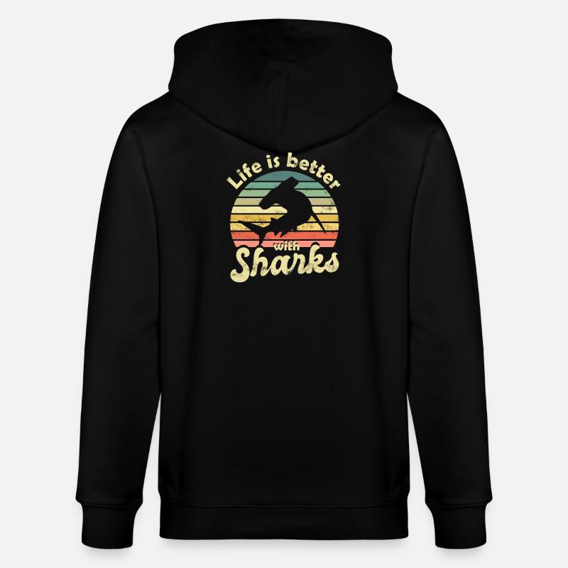 Requin-marteau Requin - Veste à capuche bio CULTIVATOR Stanley/Stella Unisexe - noir