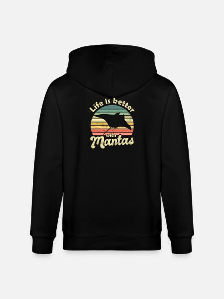 Manta Rays Manta - Stanley/Stella CULTIVATOR Unisex Organic Hooded Jacket - black
