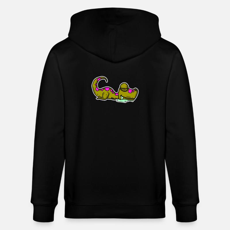 Sleeping Dino - Stanley/Stella CULTIVATOR  Unisex Organic Hooded Jacket - black