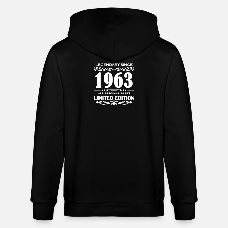 1963 - Né en 1963 - Veste à capuche bio CULTIVATOR Stanley/Stella Unisexe - noir