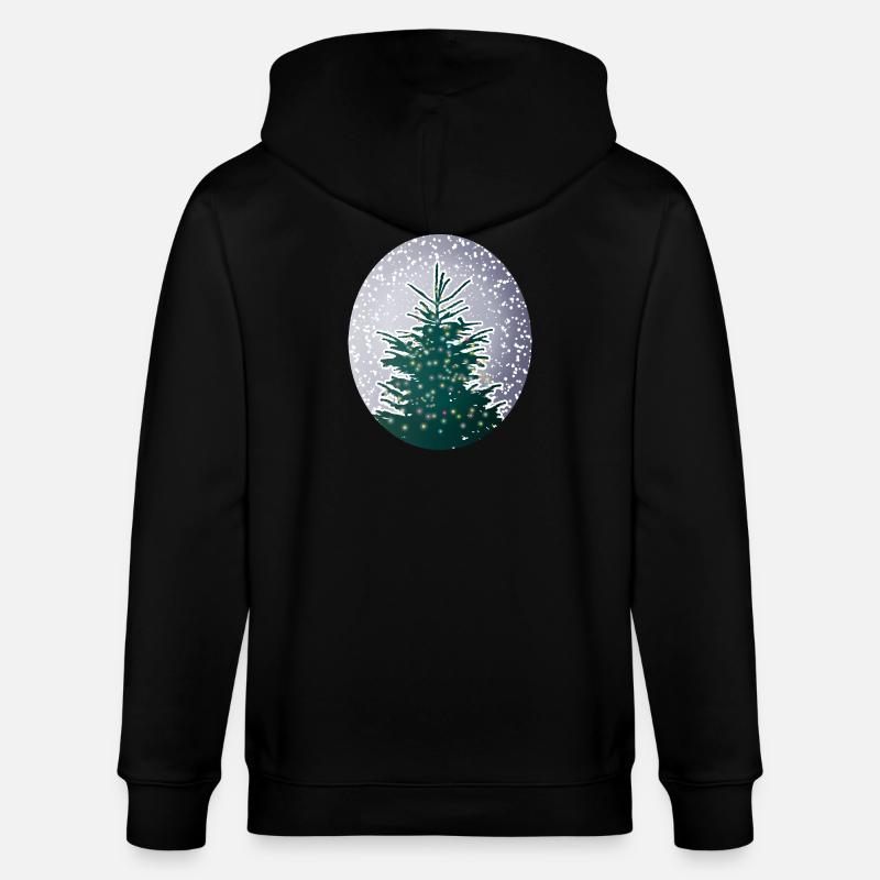 beleuchteter Weihnachtsbaum im Schnee - Stanley/Stella Unisex Bio-Kapuzenjacke CULTIVATOR  - Schwarz