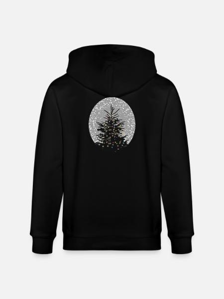 beleuchteter Weihnachtsbaum im Schnee - Stanley/Stella Unisex Bio-Kapuzenjacke CULTIVATOR - Schwarz