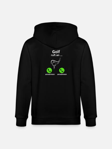 Golf ruft an - annehmen oder annehmen? - Stanley/Stella Unisex Bio-Kapuzenjacke CULTIVATOR  - Schwarz