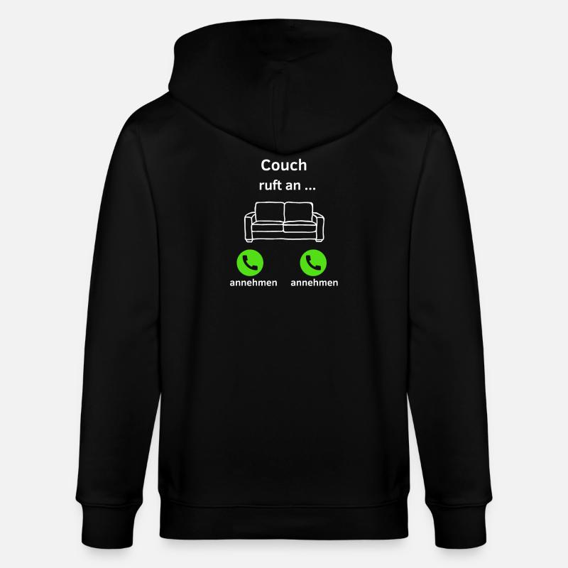 Couch ruft an - annehmen oder annehmen? - Stanley/Stella Unisex Bio-Kapuzenjacke CULTIVATOR  - Schwarz