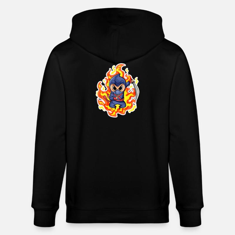 Ninja Fire Red - Stanley/Stella CULTIVATOR  Unisex Organic Hooded Jacket - black