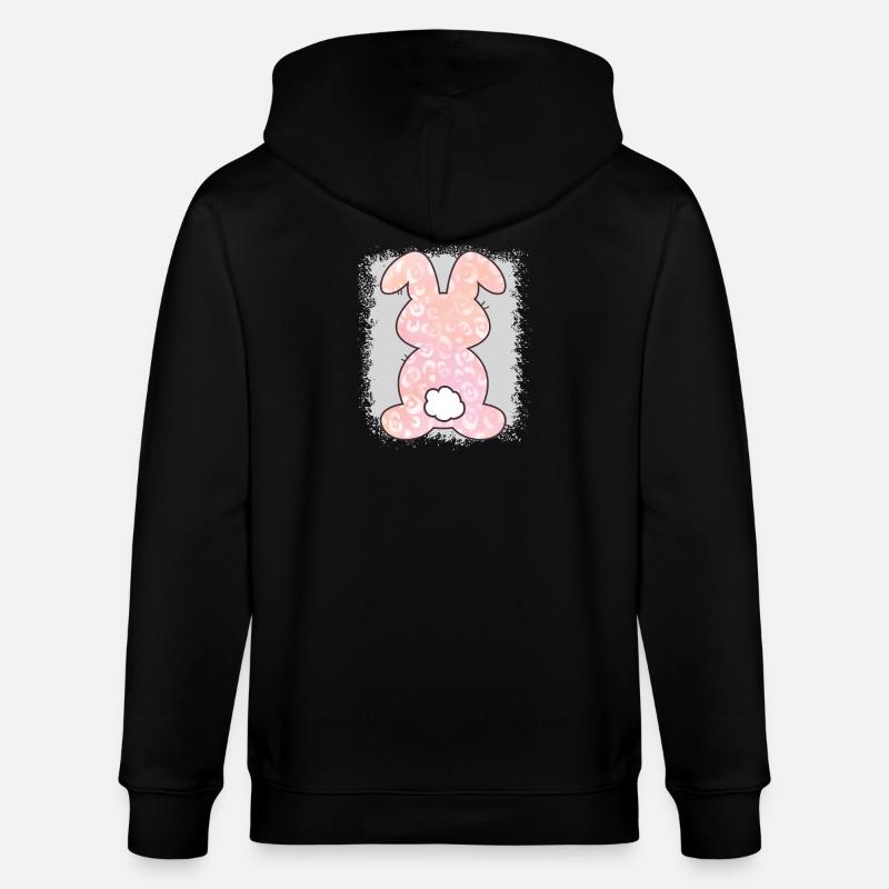 Leopard Print Bleached Easter - Stanley/Stella CULTIVATOR  Unisex Organic Hooded Jacket - black