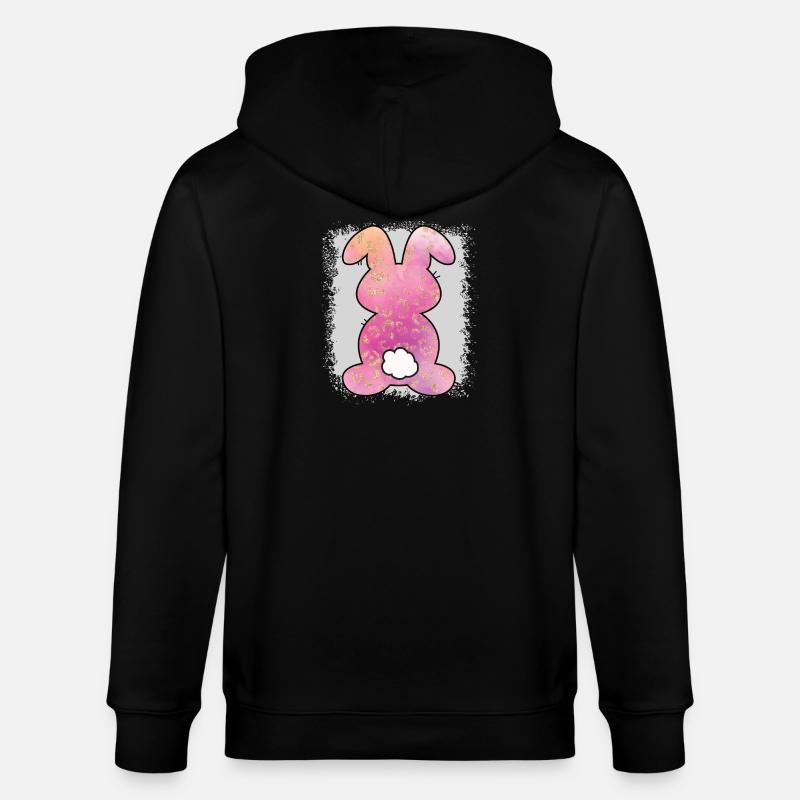 Imprimé léopard lapin blanchi Pâques - Veste à capuche bio CULTIVATOR Stanley/Stella Unisexe - noir