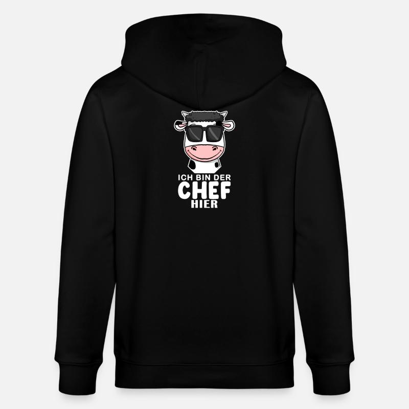 Cool Kuh Chef Spruch - Stanley/Stella Unisex Bio-Kapuzenjacke CULTIVATOR  - Schwarz