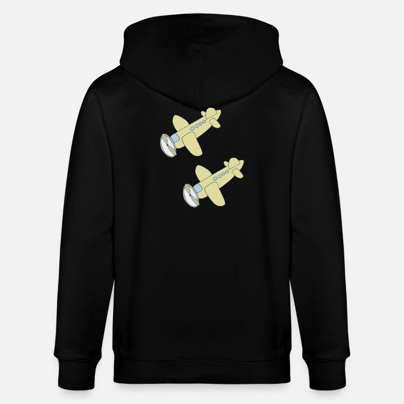 flugzeug 2fach - Stanley/Stella Unisex Bio-Kapuzenjacke CULTIVATOR  - Schwarz