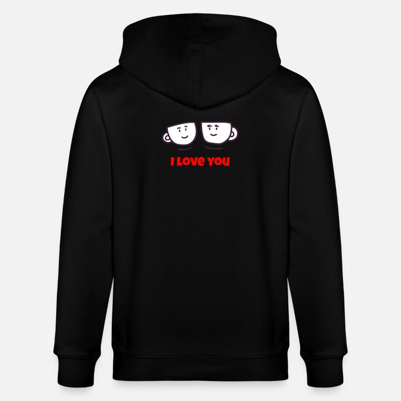 Saint-Valentin, Saint-Valentin, Saint-Valentin - Veste à capuche bio CULTIVATOR Stanley/Stella Unisexe - noir