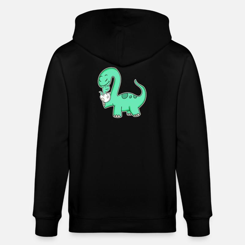 Dinosaure avec bébé dinosaure - Veste à capuche bio CULTIVATOR Stanley/Stella Unisexe - noir