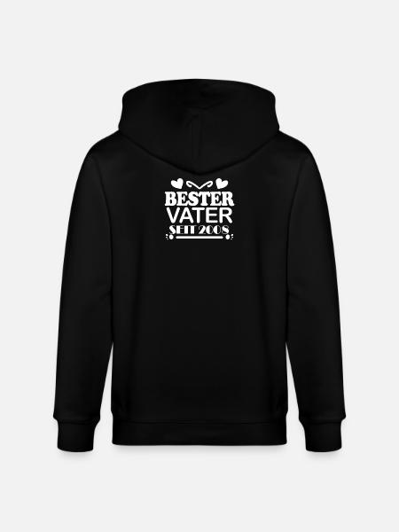 Bester Vater seit 2008 - Stanley/Stella Unisex Bio-Kapuzenjacke CULTIVATOR - Schwarz