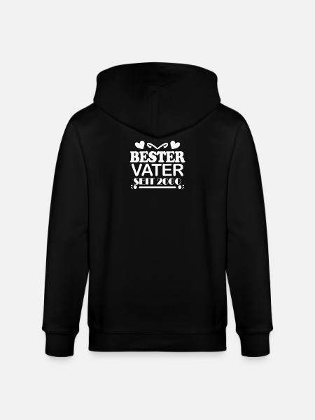 Bester Vater seit 2000 - Stanley/Stella Unisex Bio-Kapuzenjacke CULTIVATOR  - Schwarz
