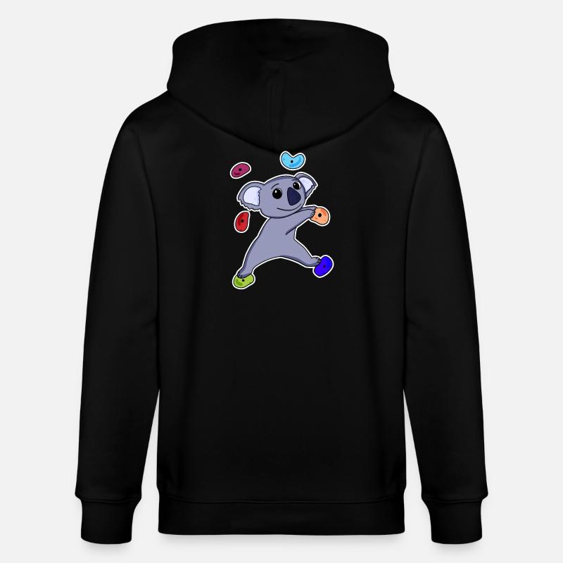 Climbing Koala - Stanley/Stella CULTIVATOR Unisex Organic Hooded Jacket - black