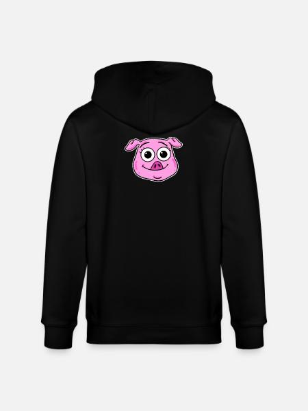 Pig Head Animal Head - Stanley/Stella CULTIVATOR Unisex Organic Hooded Jacket - black