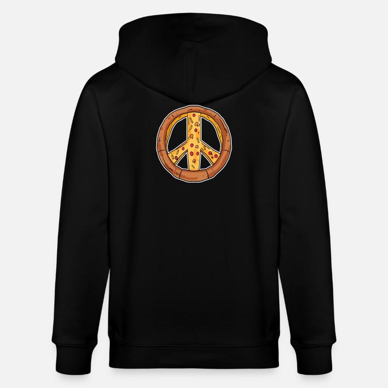 Peace Pizza Frieden - Stanley/Stella Unisex Bio-Kapuzenjacke CULTIVATOR  - Schwarz
