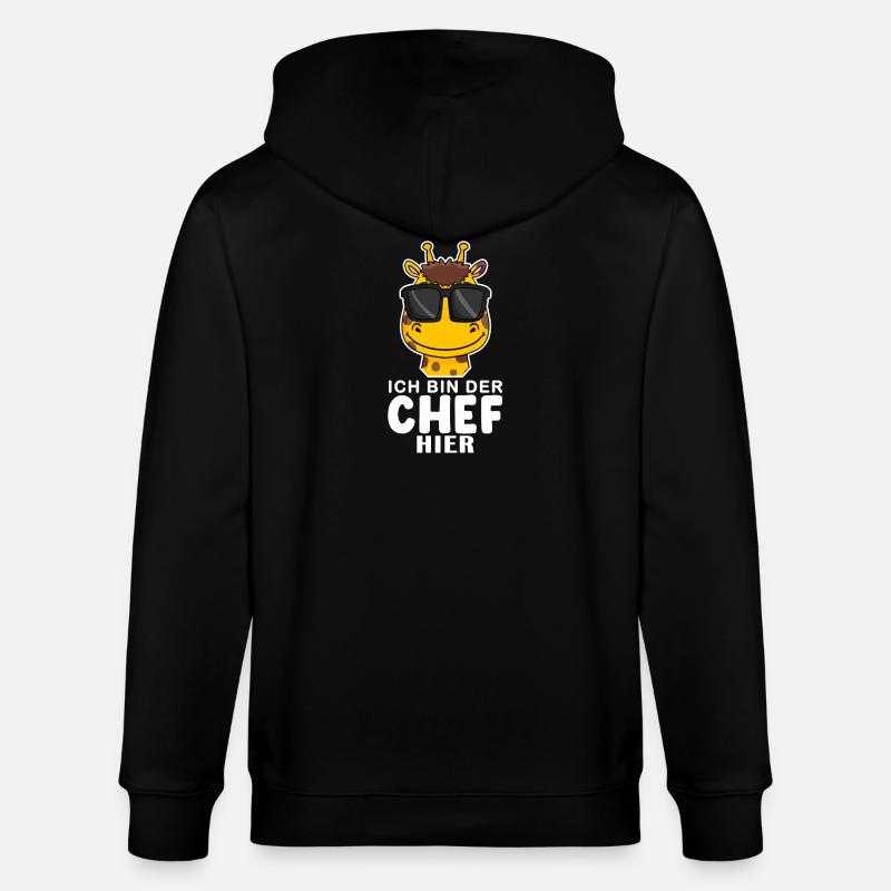 Cool Giraffe Chef Spruch - Stanley/Stella Unisex Bio-Kapuzenjacke CULTIVATOR  - Schwarz