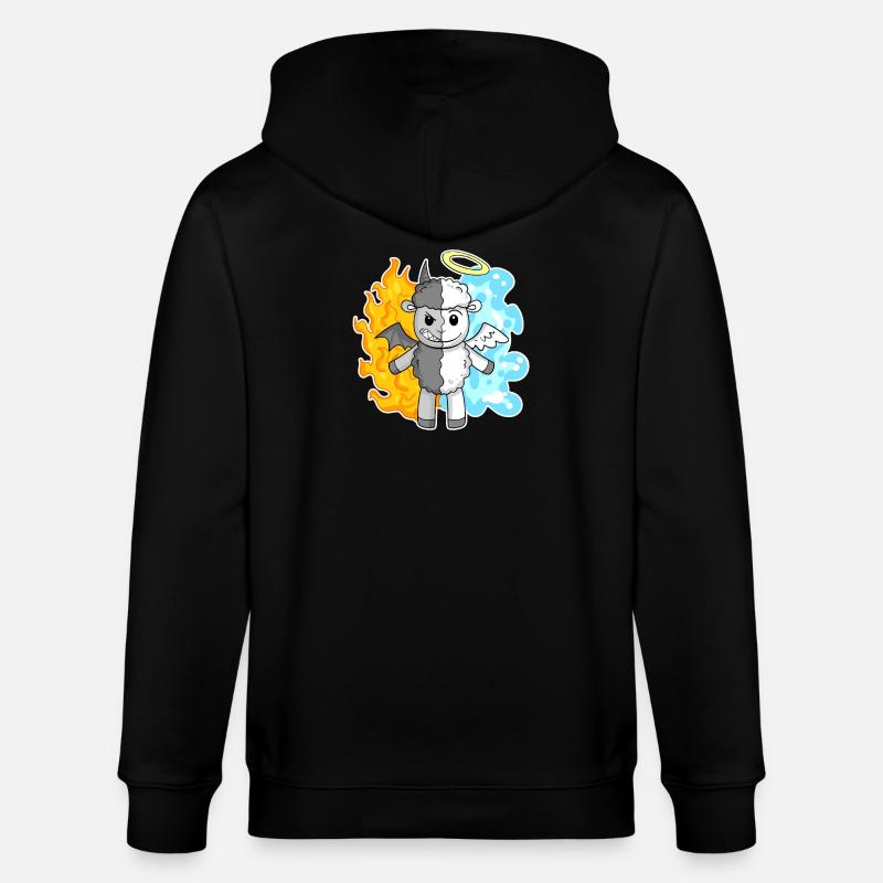 Moutons - Anges et Diables - Veste à capuche bio CULTIVATOR Stanley/Stella Unisexe - noir