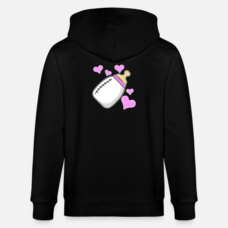 Tochter Milchflasche Mädchen Schwanger Geburt - Stanley/Stella Unisex Bio-Kapuzenjacke CULTIVATOR  - Schwarz