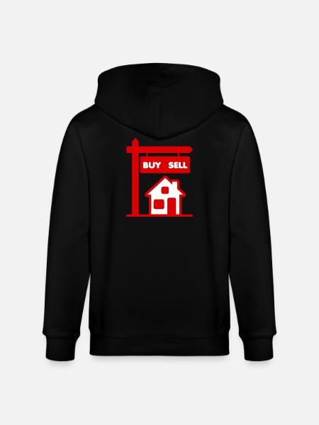 Rød logo eiendomsmegler kjøp og salg - Stanley/Stella CULTIVATOR økologisk unisex hettejakke - svart