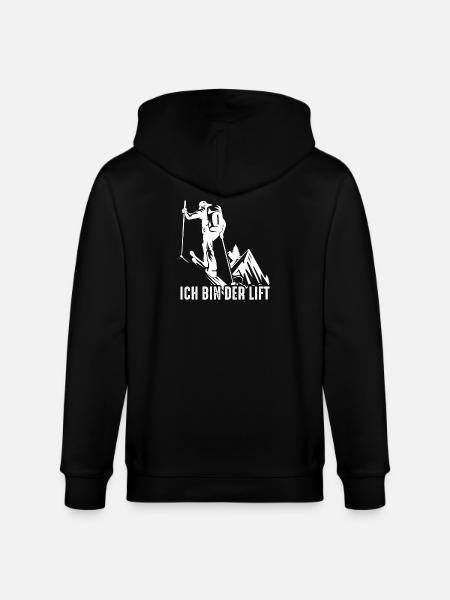 Ich bin der Lift – Skitour Spruch - Stanley/Stella Unisex Bio-Kapuzenjacke CULTIVATOR  - Schwarz