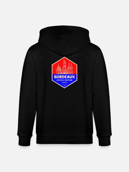 Bordeaux Emblem Nouvelle-Aquitaine - Stanley/Stella CULTIVATOR  Unisex Organic Hooded Jacket - black