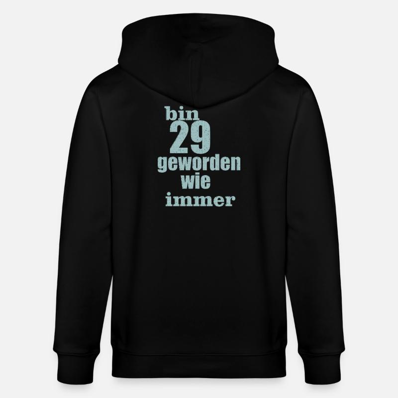 bin 29 geworden - Stanley/Stella Unisex Bio-Kapuzenjacke CULTIVATOR  - Schwarz