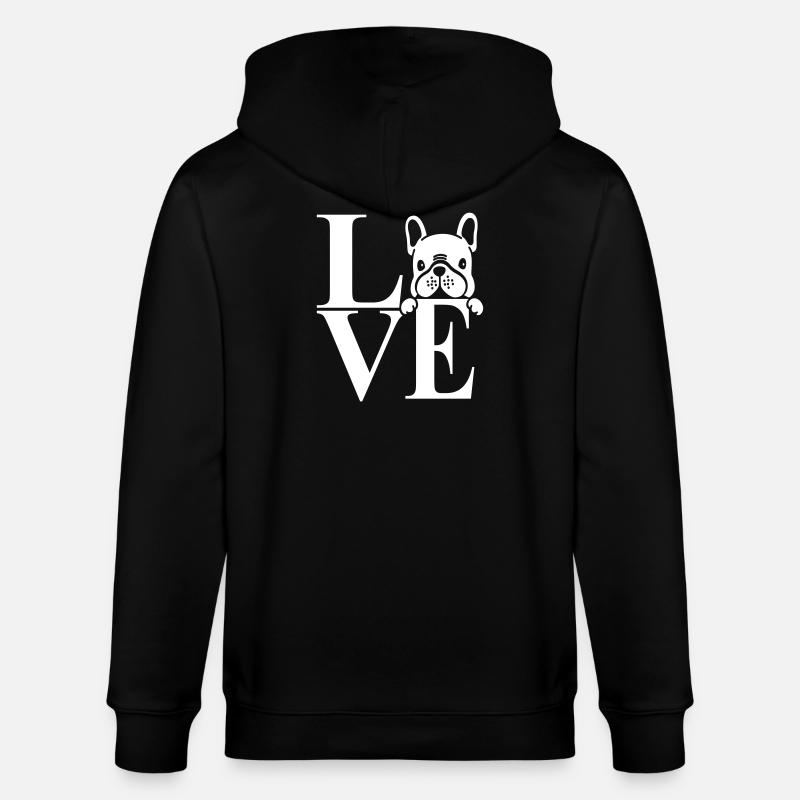 J’adore le bouledogue français - Veste à capuche bio CULTIVATOR Stanley/Stella Unisexe - noir