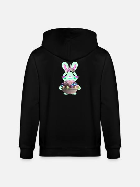 süßer Osterhase mit Ostereier - Stanley/Stella Unisex Bio-Kapuzenjacke CULTIVATOR - Schwarz