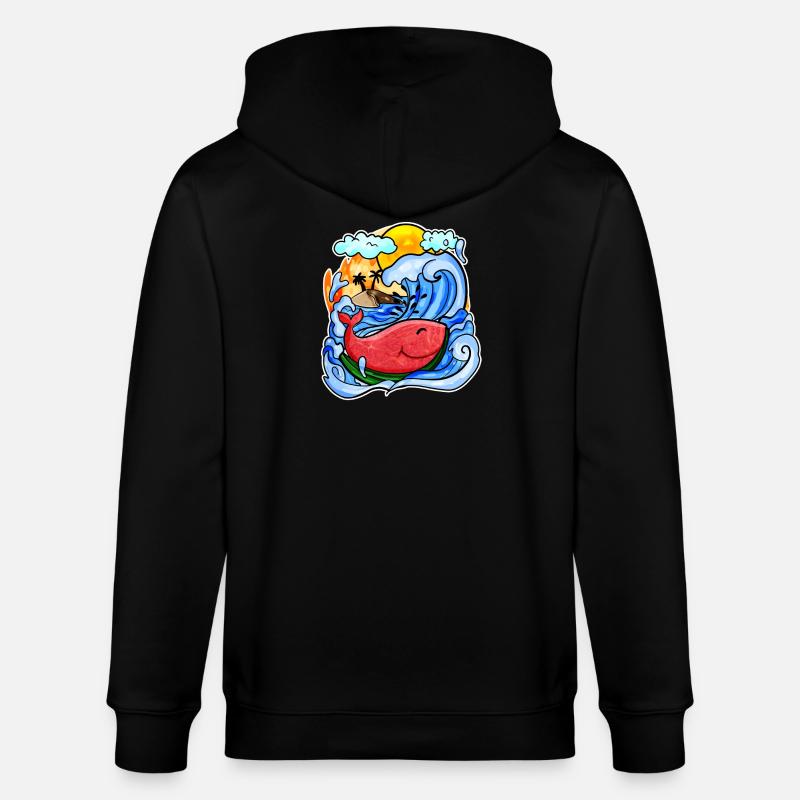 Baleine pastèque - Veste à capuche bio CULTIVATOR Stanley/Stella Unisexe - noir