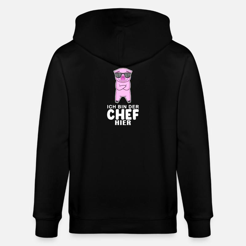 cooles Schwein Chef Spruch - Stanley/Stella Unisex Bio-Kapuzenjacke CULTIVATOR  - Schwarz