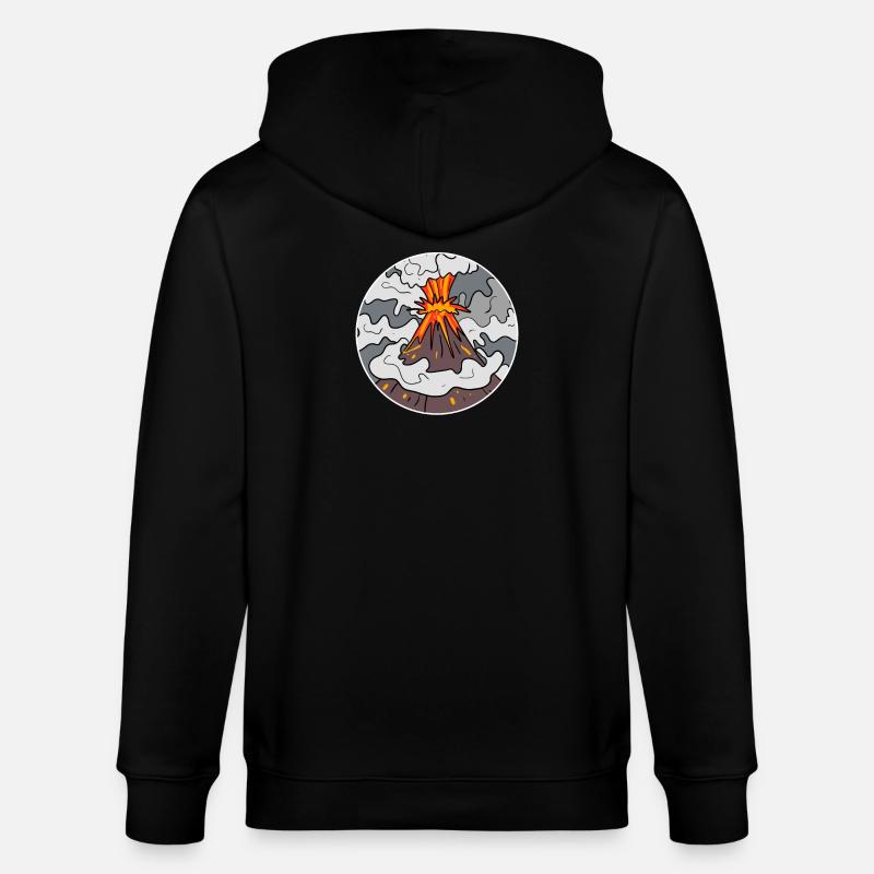 Vulkan Berg Kreis Berge Vulkane - Stanley/Stella Unisex Bio-Kapuzenjacke CULTIVATOR  - Schwarz