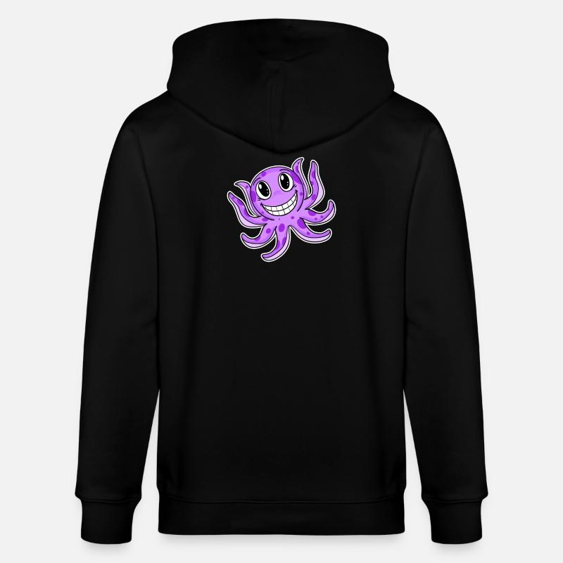 Krake Tintenfisch - Stanley/Stella Unisex Bio-Kapuzenjacke CULTIVATOR  - Schwarz
