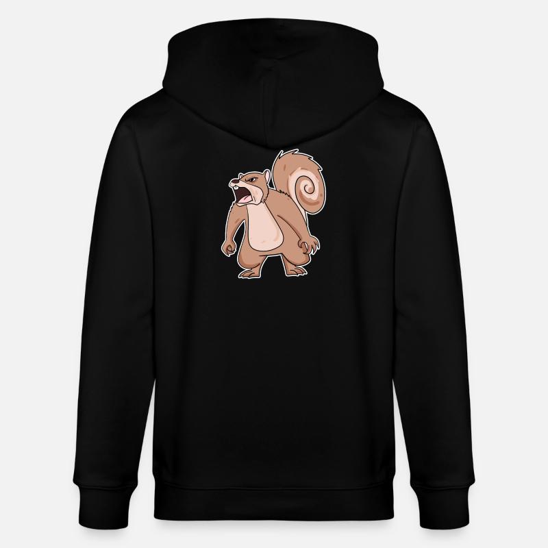 wütendes Eichhörnchen - Stanley/Stella Unisex Bio-Kapuzenjacke CULTIVATOR  - Schwarz