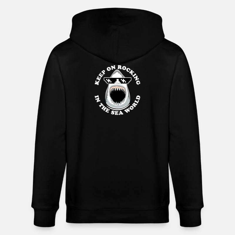 Requin Avec Lunettes De Soleil - Veste à capuche bio CULTIVATOR Stanley/Stella Unisexe - noir